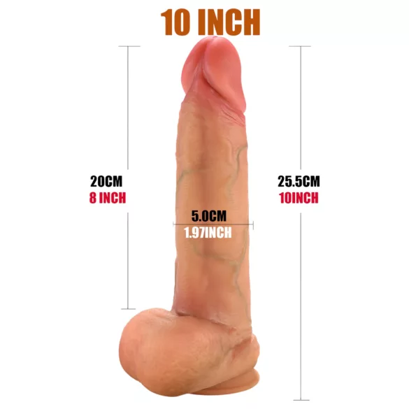 FeelSkin - erittäin realistinen kivesdildo (naturaali, 22 cm)