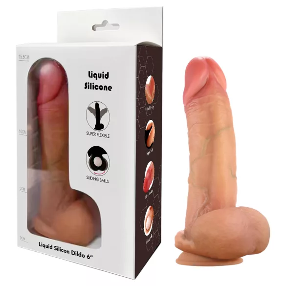 FeelSkin - ultra‑realistinen kivesdildo (nude, 12,5 cm)