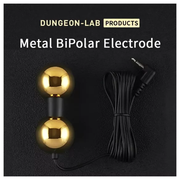DG-LAB BiPolar B - kaksinapainen, tiimalasinmuotoinen metalli-elektrodi (kulta)