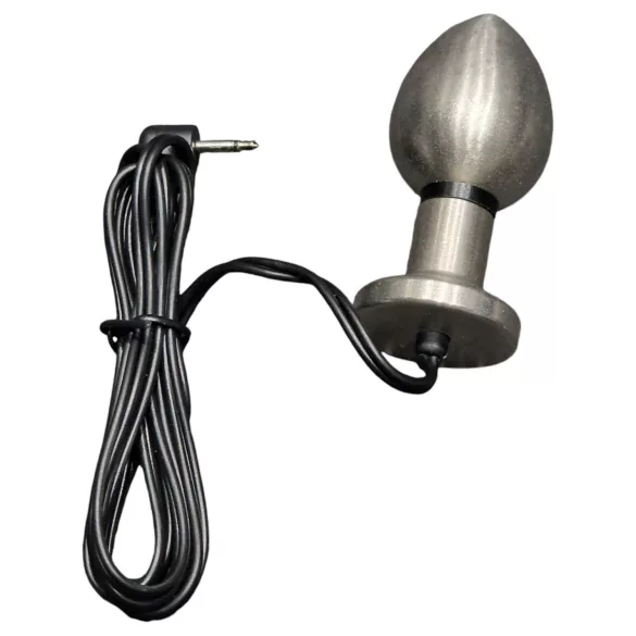 DG-LAB Matte Steel - kaksinapainen teräksinen elektro-anustappi (hopea)