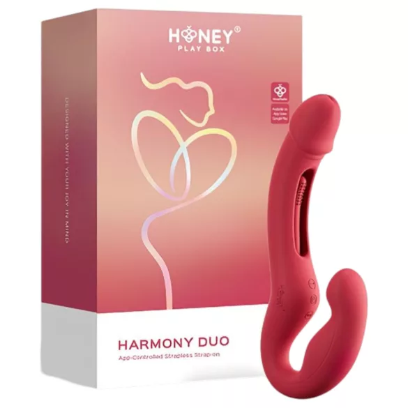 Honey Play Box Harmony Duo - Sovelluksella ohjattava kiinnitettävä kielivibraattori (punainen)