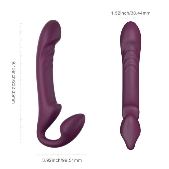 Honey Play Box Bliss - strap-on vibraattori pyörivillä helmillä - violetti