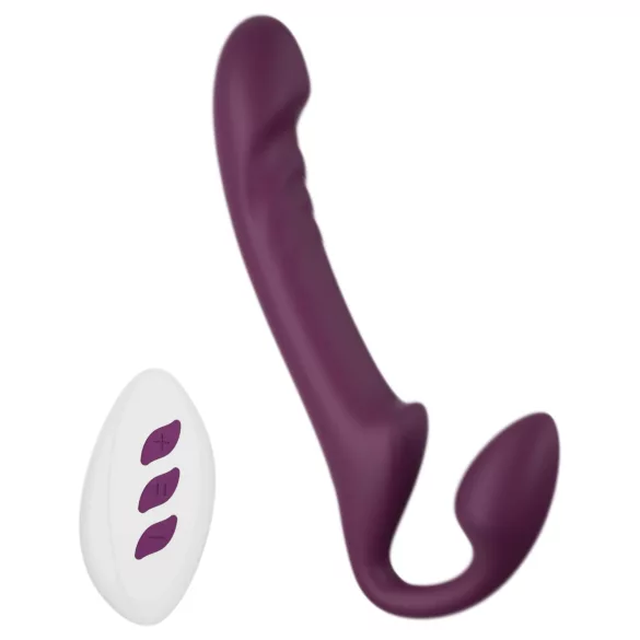 Honey Play Box Bliss - strap-on vibraattori pyörivillä helmillä - violetti