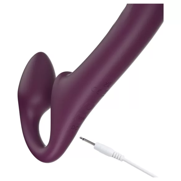 Honey Play Box Bliss - strap-on vibraattori pyörivillä helmillä - violetti