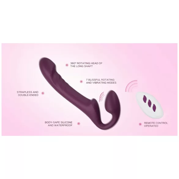 Honey Play Box Bliss - strap-on vibraattori pyörivillä helmillä - violetti