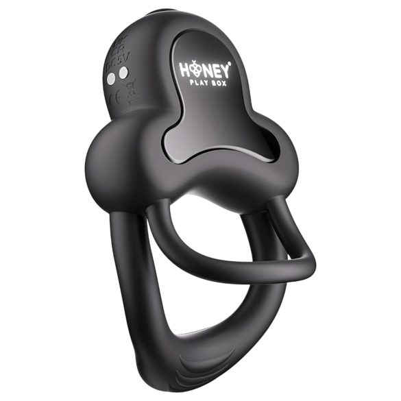 Honey Play Box Anello - älyvibraatio penis- ja kivestenrengas - musta