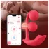 Honey Play Box Melody - Sovelluksella ohjattava helmikoristeinen 2-in-1-vibraattori (punainen)