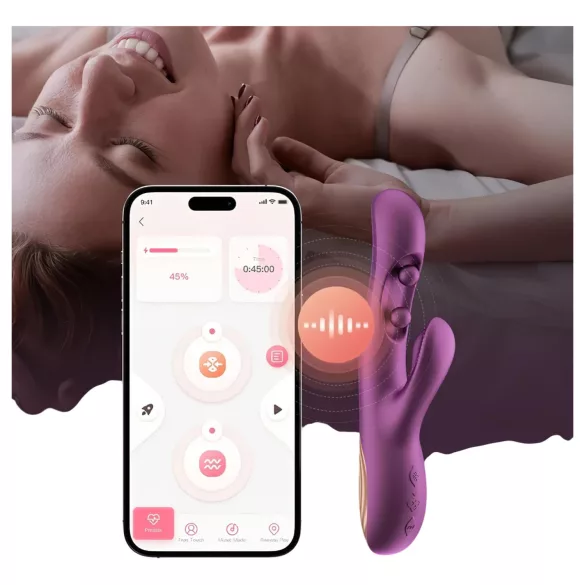 Honey Play Box Gem - sovelluksella ohjattava helmiäiskuvioitu G-piste- ja klitoriskiihotin (liila)