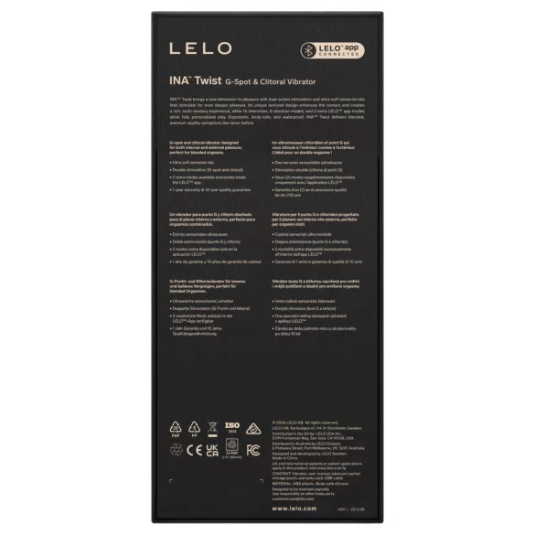 LELO INA Twist - app-ohjattava, klitorishaara­llinen G-pistevibraattori (liila)