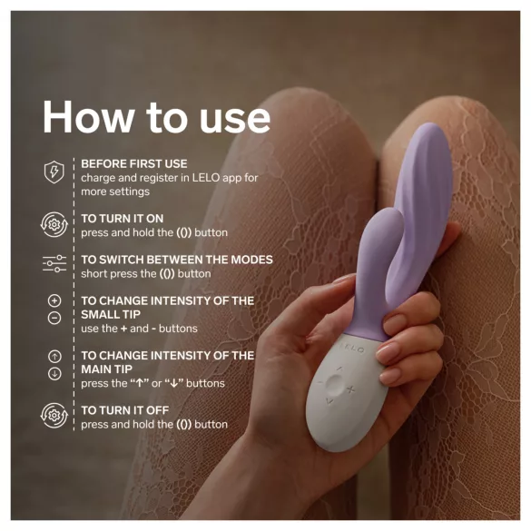 LELO INA Twist - app-ohjattava, klitorishaara­llinen G-pistevibraattori (liila)