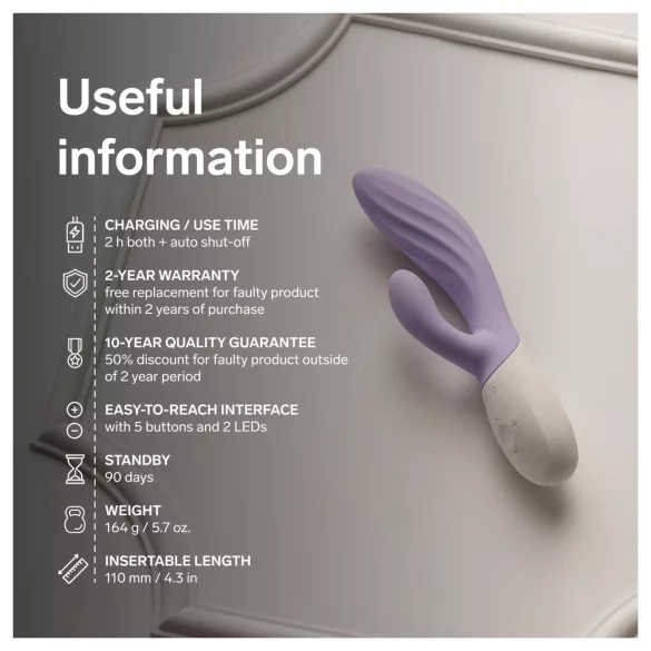 LELO INA Twist - app-ohjattava, klitorishaara­llinen G-pistevibraattori (liila)