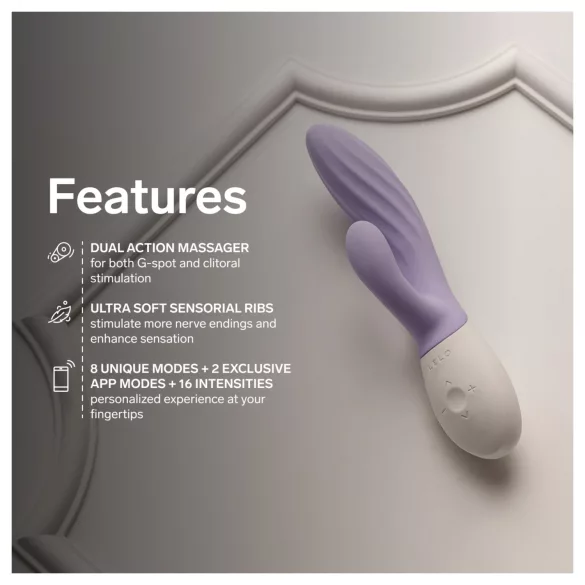LELO INA Twist - app-ohjattava, klitorishaara­llinen G-pistevibraattori (liila)