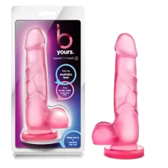   B Yours Sweet N Hard 4 - realistinen dildo kiveksillä - 18 cm - pinkki