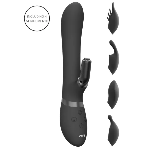 Vive Chou - 4-in-1 klitoriskiihotin vibraattori - musta