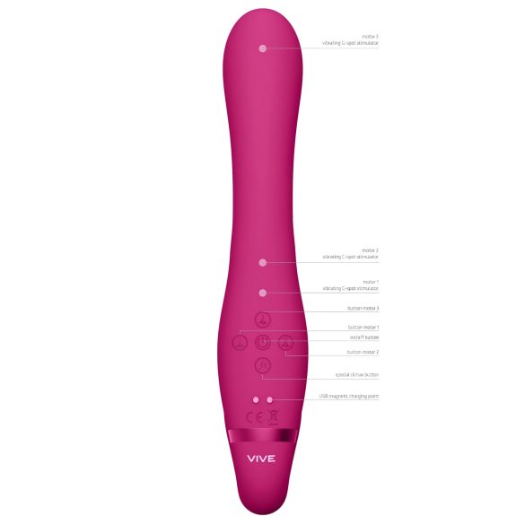 Vive Suki - strap-on vibraattori ilman valjaita - pinkki