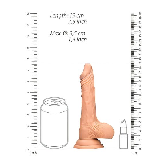 RealRock - dildon kivipalli - realistinen - iho - 17 cm