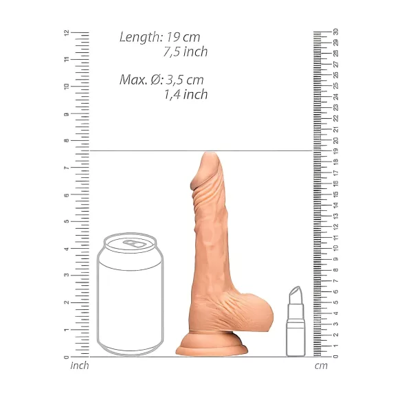 RealRock - dildon kivipalli - realistinen - iho - 17 cm