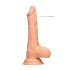 RealRock Dong 8 - Aidon tuntuinen dildo kiveksillä (20 cm) - luonnollinen