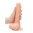RealRock Dong 8 - Aidon tuntuinen dildo kiveksillä (20 cm) - luonnollinen