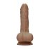 RealRock Dong 8 - aidon tuntuinen, kiveksellinen dildo (20cm) - tumma luonnonsävy