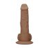RealRock Dong 8 - aidon tuntuinen, kiveksellinen dildo (20cm) - tumma luonnonsävy