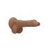 RealRock Dong 8 - aidon tuntuinen, kiveksellinen dildo (20cm) - tumma luonnonsävy
