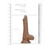 RealRock Dong 8 - aidon tuntuinen, kiveksellinen dildo (20cm) - tumma luonnonsävy