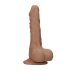 RealRock Dong 8 - aidon tuntuinen, kiveksellinen dildo (20cm) - tumma luonnonsävy