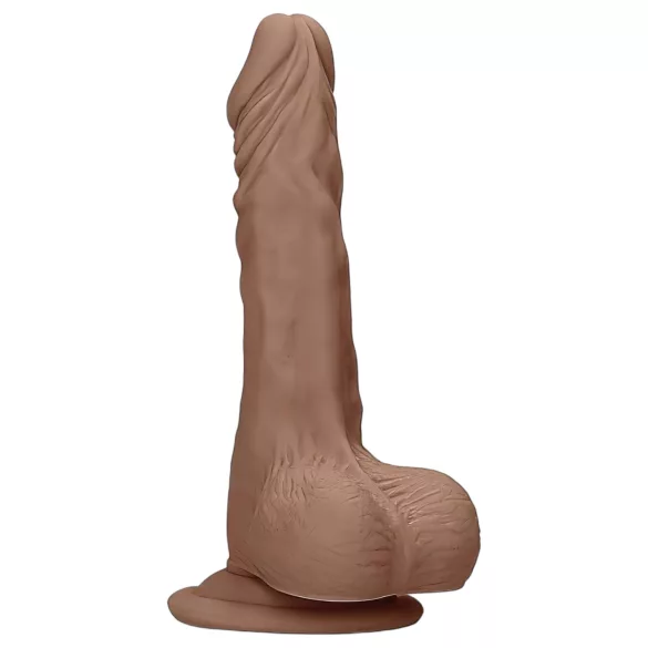RealRock - dildo kivellä - realistinen, 25cm - tumma/nature