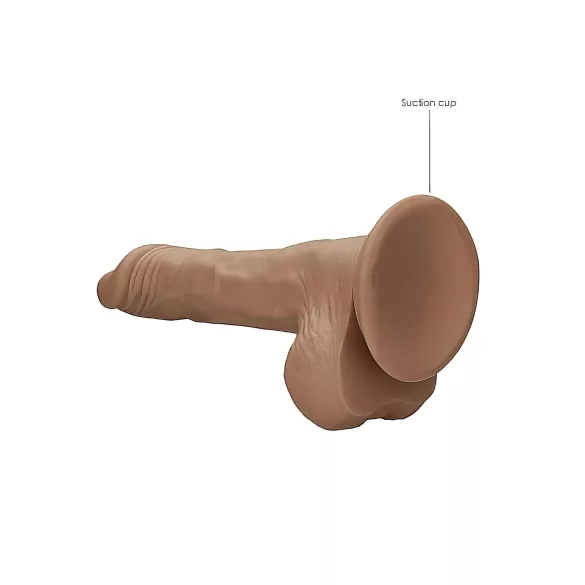 RealRock - dildo kivellä - realistinen, 25cm - tumma/nature