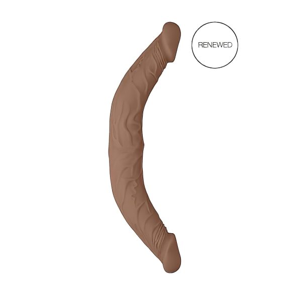 RealRock Double Dong 14 - kaksipäinen dildo (36cm) - tumma luonnonsävy