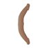 RealRock Double Dong 14 - kaksipäinen dildo (36cm) - tumma luonnonsävy