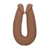 RealRock Tupladildo 46 cm - tumma luonnollinen