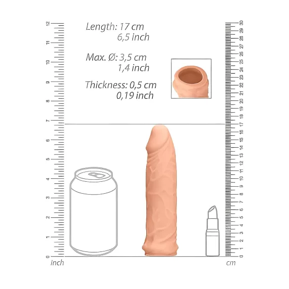 RealRock - peniksen suojus 17 cm - läpinäkyvä