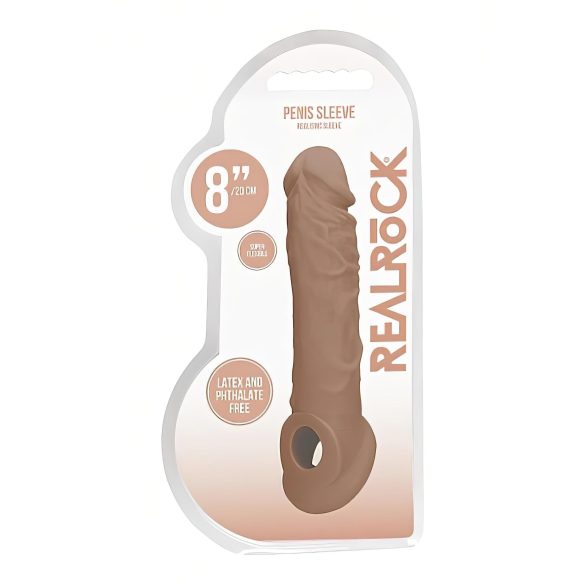 RealRock - penispidennys 21 cm - tumma luonnollinen