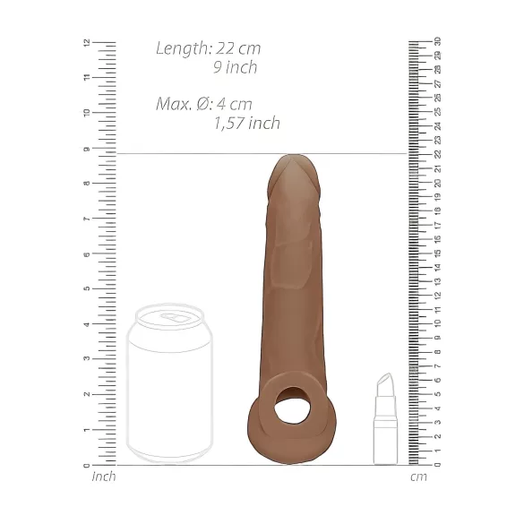 RealRock - penisholkki 21,5 cm - tumma luonnollinen