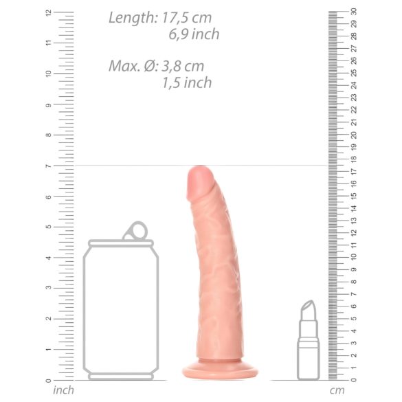 RealRock Slim - realistinen dildo - 15,5 cm - vaalea