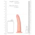 RealRock Slim - realistinen dildo - 15,5 cm - vaalea
