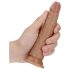 RealRock Slim - realistinen dildo 15,5 cm (tumma luonnollinen sävy)