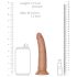 RealRock Slim - realistinen dildo 15,5 cm (tumma luonnollinen sävy)