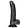 RealRock - imukupilla varustettu, kiveksellinen dildo - 15,5 cm (musta)