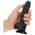 RealRock - imukupilla varustettu, kiveksellinen dildo - 15,5 cm (musta)