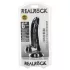 RealRock - imukupilla varustettu, kiveksellinen dildo - 15,5 cm (musta)