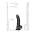 RealRock - imukupilla varustettu, kiveksellinen dildo - 15,5 cm (musta)