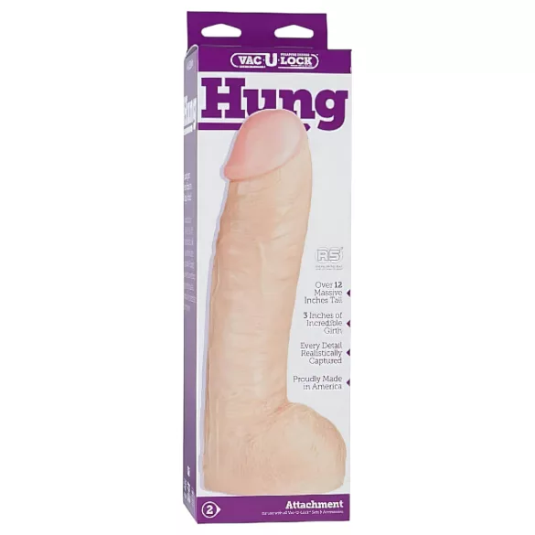 Doc Johnson Vac-U-Lock - realistinen suonikas dildo kiveksillä 30 cm - vaalea