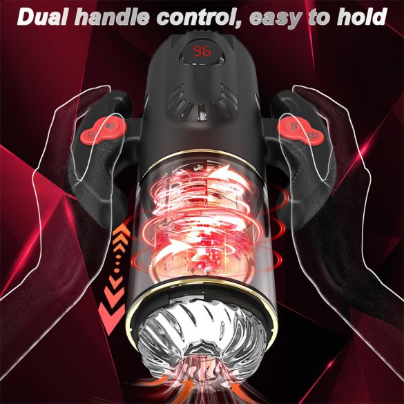 AlvUp - pyörivä työntävä mastubaattori - musta