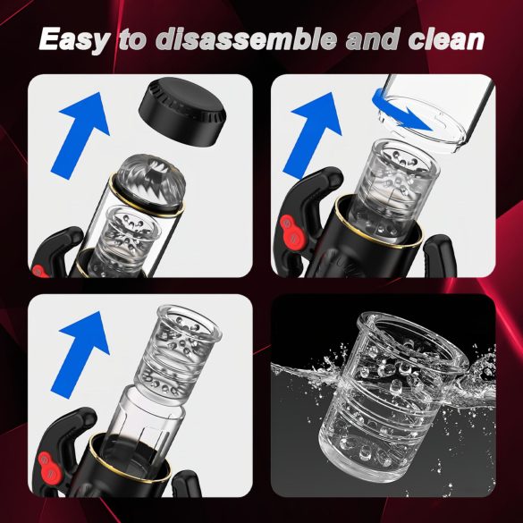 AlvUp - pyörivä työntävä mastubaattori - musta