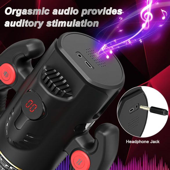 AlvUp - pyörivä työntävä mastubaattori - musta