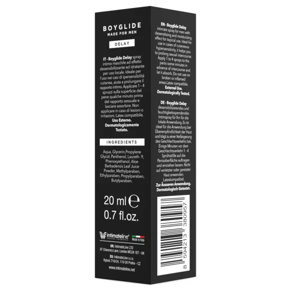 Intimateline Boyglide - viivästyttävä suihke miehille (20 ml)