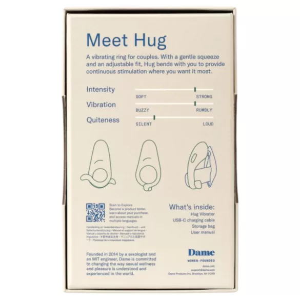 Dame Hug - säädettävä värisevä penisrengas (vihreä)